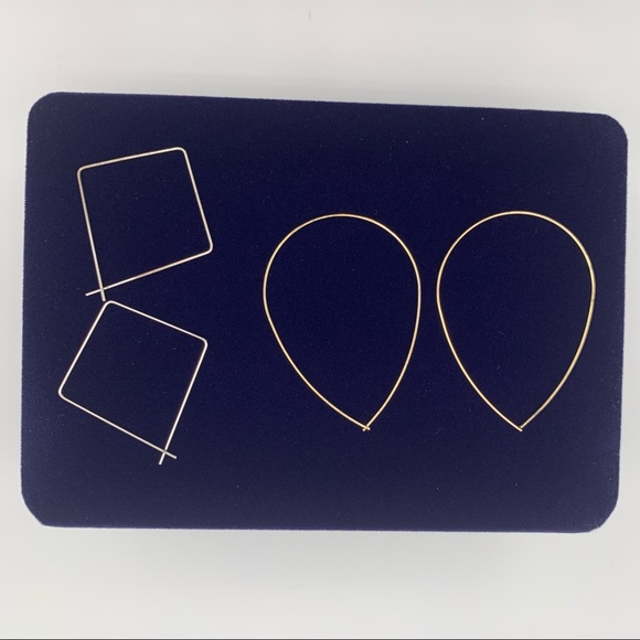 Two pairs of H&M wire earrings, silver gold tone - Picture 2 of 4